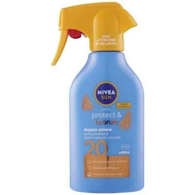 Abbildung von NIVEA SUN Maxi Sonnencreme Spray Protect &amp; Bronze FP 20 270 ml, für eine goldene Bräune, intensiv und gleichmäßig, Sonnenschutz in praktischer Sprühflasche