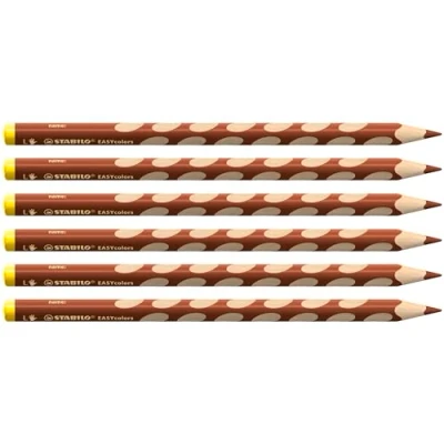 Abbildung von Ergonomischer Buntstift für Linkshänder STABILO EASYcolors 6er Pack hellbraun