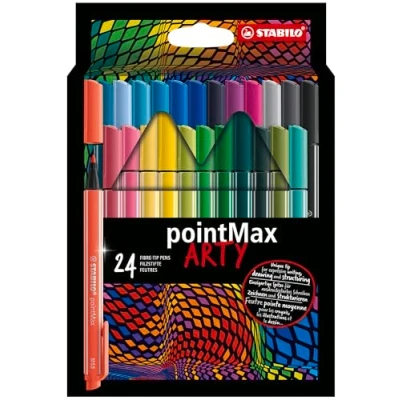 Abbildung von Filzschreiber STABILO pointMax ARTY 24er Pack mit 24 verschiedenen Farben