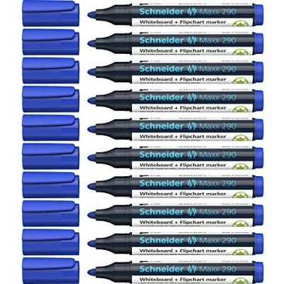 Abbildung von Schneider Maxx 290 Marker (Für Whiteboards und Flipcharts, Strichstärke: 2 3 mm) 10er Packung blau