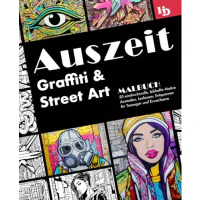 Abbildung von Auszeit Graffiti und Street Art Malbuch: 50 eindrucksvolle, lebhafte Motive zum Ausmalen, Loslassen, Entspannen für Teenager Erwachsene