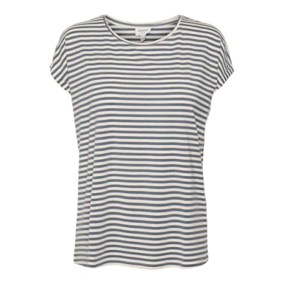 Abbildung von Vero Moda Damen Vmava Plain Top Stripe Ga JRS Noos Shirt, China Blue/Stripes:Pristine, XS EU