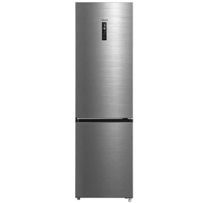 Abbildung von Midea MDRB521MIC46A Kühl /Gefrierkombination/No Frost/WiFi Steuerung/Inverter Kompressor/201 cm hoch / 59,5 breit /70 tiefe/177 kWh/Jahr/256 L Kühlteil/122 Gefrierteil, Front Inox