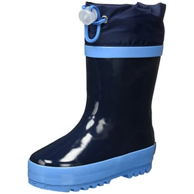 Abbildung von Playshoes Unisex Kinder Basic Gummistiefel warm gefüttert mit Reflektoren, Blau (marine), 24/25 EU, 189329