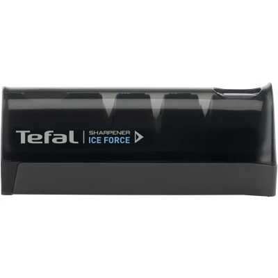 Abbildung von Tefal K26505 Ice Force Messerschärfer 3 Schritte Schleifprozess nachschärfen + ausbessern gut für Edelstahlmesser platzsparende Aufbewahrung japanische Keramikschleifscheibe Schwarz