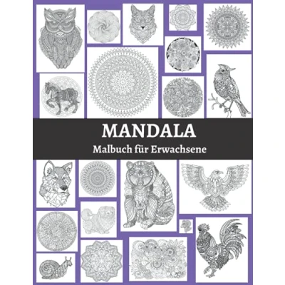 Abbildung von Mandala Malbuch für Erwachsene: Ein Erwachsene mit Spaß, einfach und entspannend Färbung Seiten. Stressabbau Designs Tiere, Mandalas, Blumen vieles mehr.