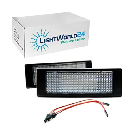 Abbildung von LIGHTWORLD24 LED Kennzeichenbeleuchtung Glühbirnen Nummernschildbeleuchtung SMD mit CanBus Fehlerfrei 6000K Kompatibel BMW E63 E64 E81 E87 E86 Mini R55 R60 R61 2 Stück