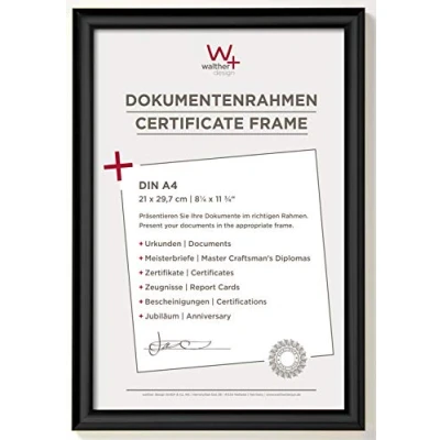 Abbildung von walther design Bilderrahmen schwarz 21 x 29,7 cm (DIN A4) Trendstyle Kunststoffrahmen KP130B