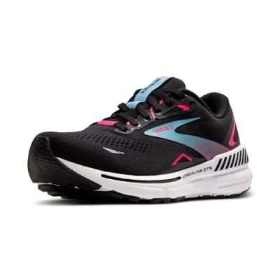 Abbildung von Brooks GTS 23 GTX Laufschuh Stabilität, Damen, Größe: 38, Black knockout pink aqua Schuhe