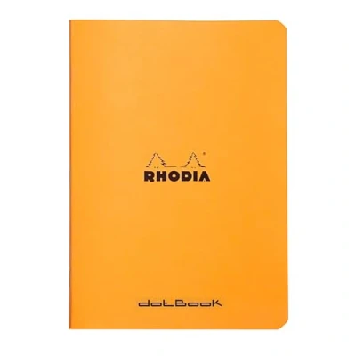 Abbildung von Rhodia 119190Cpack 10 Notizbücher Orange A5 gepunktet 96 Seiten helles weißes Papier 80 g/m Umschlag aus beschichtetem Karton, weich, robust und wasserdicht Classic