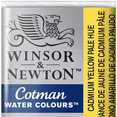 Abbildung von Winsor &amp; Newton 0301119 Cotman Aquarellfarbe mit guter Transparenz, hervorragender Tönungsstärke und guten Maleigenschaften, Wasserfarbe im 1/2 Napf Kadmiumgelb hell