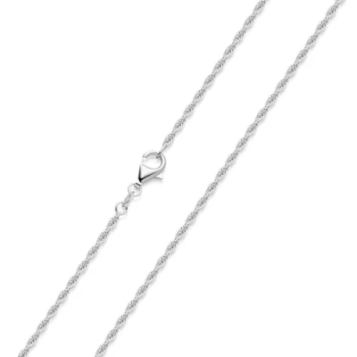Abbildung von Materia Doppel Ankerkette Silber 925 2mm Halskette Damen rhodiniert 50cm K58_50cm