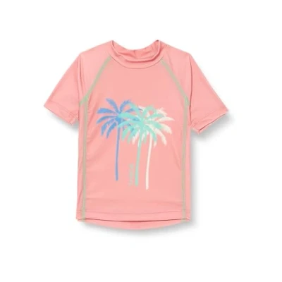 Abbildung von Playshoes UV Schutz Bade Shirt Unisex Kinder Schwimmshirt Badebekleidung, Palmen Koralle, 74/80