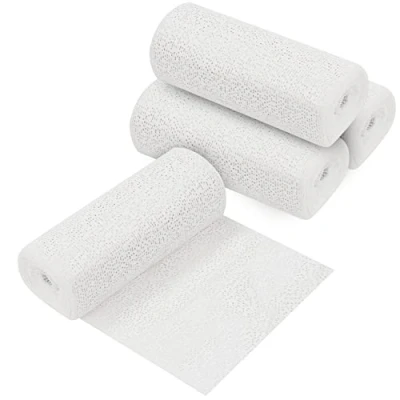 Abbildung von Belle Vous Gipsbinden zum Basteln (4er Pack) 15cm x 4,57m Gipsrollen für Kunst und Bastelprojekte, Kulissen Maskenformen, Körper Bauch Gips Abdruck