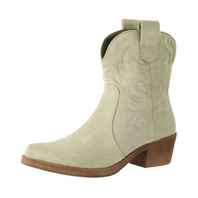 Abbildung von Elara Cowboy/Bikerstiefelette, Damen, Größe: 40, Gruen madrid Schuhe