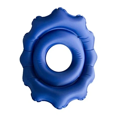 Abbildung von Mobiclinic, Rundes aufblasbares Kissen, Air 01, Hämorrhoidenkissen, Mit aufblasvorrichtung, Schwangerschaft, Steißbein stuhlkissen, Sitzkissen Rollstuhl Stuhl, Rund, Mittelloch