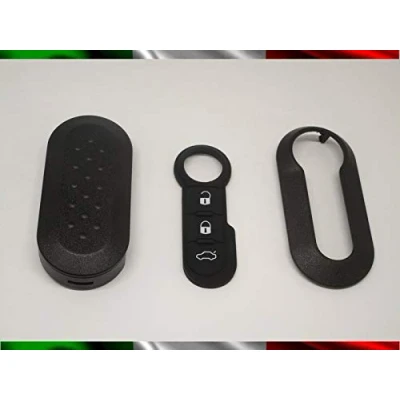 Abbildung von Car Passion Schlüsselgehäuse + Tasten aus Gummi für Fiat 500 Grande Punto Evo Bravo Panda 500L Lancia Y Ypsilon Musa Delta Shell Schwarz Video Anleitung zur Montage
