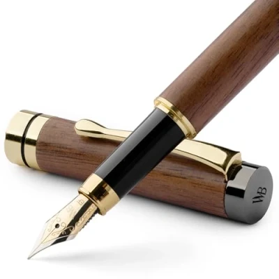 Abbildung von Wordsworth &amp; Black&#039;s Fountain Pen Set, Luxury Bamboo Wood Extra Fine Nib, Gift Case; Includes 6 Ink Cartridges, Refill Converter Journaling, Calligraphy; Drawing, Smooth Writing [Brown Wood]