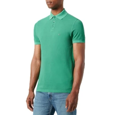 Abbildung von TOMMY HILFIGER Herren MW0MW34757 Garment DYE REG Polo, Green (Nouveau Green), L