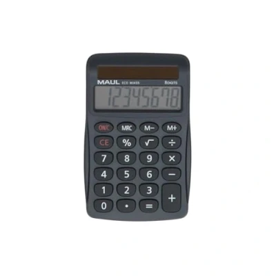 Abbildung von MAUL Taschenrechner Eco MJ 455 Solar mit 8 Stellen Display Nachhaltiger aus recyceltem Kunststoff Standardfunktionen Blauer Engel/uz116 Grau