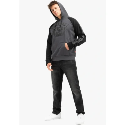 Abbildung von Lonsdale Herren Kapuzensweatshirt Normale Passform LINNFOOTS Anthracite/Black XXL