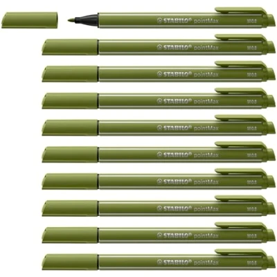 Abbildung von Filzschreiber STABILO pointMax 10er Pack moosgrün