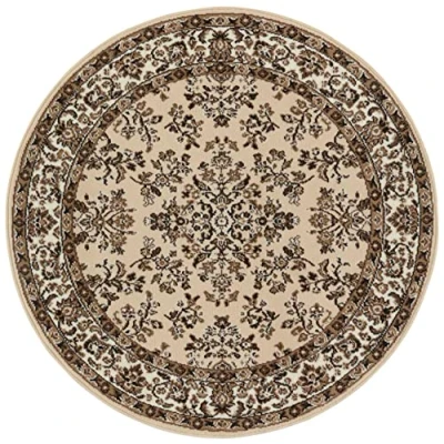Abbildung von Hanse Home Design Kurzflor Wohnzimmerteppich Orient Zabul Perser Look, Orientalischer Teppich für Esszimmer, Wohnzimmer, Schlafzimmer Creme, 140 cm