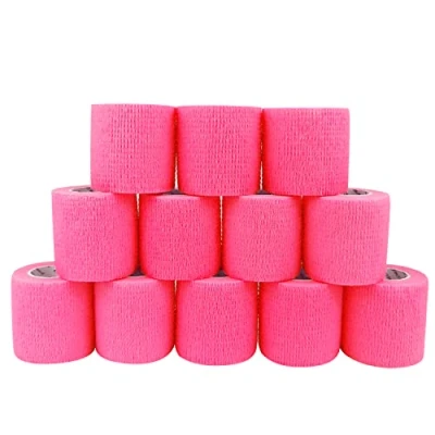 Abbildung von COMOmed selbstklebender verband elastische binde handgelenk bandage pflaster rolle Dog Bandagen Tierische Rosa 5 cm X 12 Bände