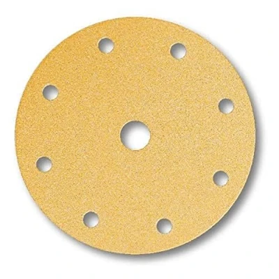 Abbildung von Mirka Gold Universal Schleifpapier Ø 150mm Klett 9 Loch, Korn P120, 100 Stk / Zum Schleifen von Gips, Spachtel, Spanplatten, Holz, Lack