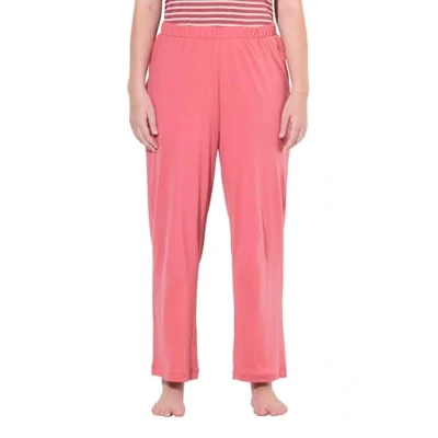 Abbildung von Ulla Popken Einfarbig Gerades Nachtwäsche Hose, Damen, Größe: 54/56, Raspberry