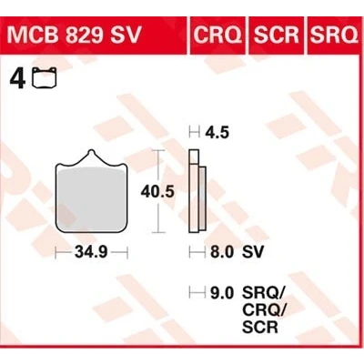 Abbildung von TRW Hyper Carbon Racing MCB829CRQ Bremsbelagsatz