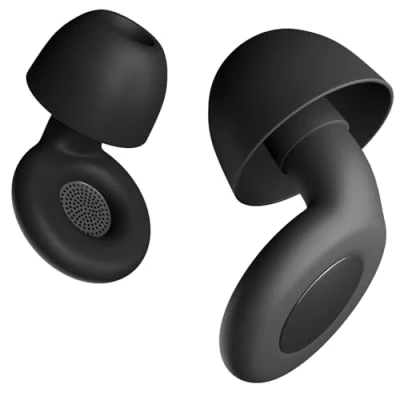 Abbildung von Geräuschreduzierende Ohrstöpsel zum Schlafen August EAR530 weiche, wiederverwendbare waschbare Silikon in 4 Größen XS/S/M/L Lärmreduzierung um 25dB SNR, Inkl. Aufbewahrungsbox für Reisen
