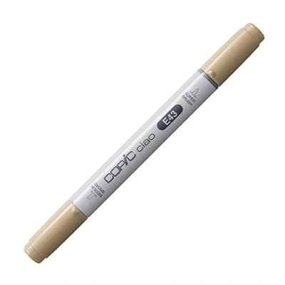 Abbildung von COPIC Ciao Marker Typ E 43, Dull Ivory, vielseitiger Layoutmarker, mit einer mittelbreiten und Brush Spitze