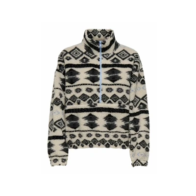 Abbildung von ONLY Sweatshirt »ONLJANNE AZTEC TEDDY L/S HALFZIP CC SWT«