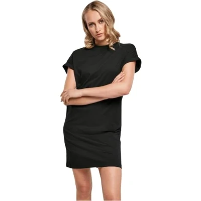Abbildung von Urban Classics Ladies Organic Cotton CUT ON Sleeve TEE Dress Jerseykleid, Damen, Größe: XXL, Black