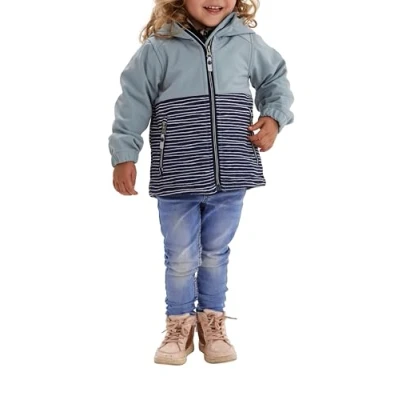 Abbildung von Killtec Kinder Soft Shell Jacke Softshell mit Kapuze Mini Softshelljacke wasserabweisend 00835 rauchblau 110/116