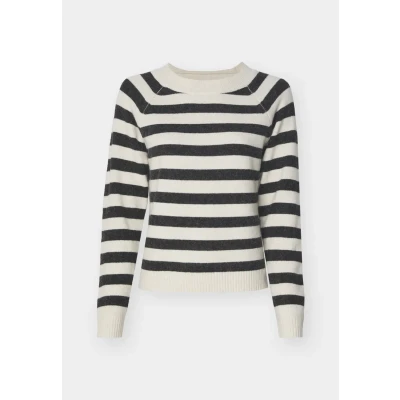 Abbildung von Vero Moda Vmdoffy Oneck NOOS Strickpullover birch/black, Damen, Größe: Small, Birch/black