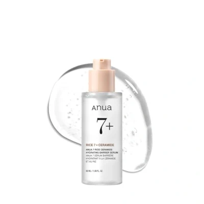 Abbildung von ANUA RICE CERAMIDE 7 HYDRATING BARRIER SERUM, aufhellendes, feuchtigkeitsspendendes Serum für das Gesicht, Reis, Hyaluronsäure, Niacinamid, nicht komodogen, Glashaut, 50 ml/1,69 fl.oz.