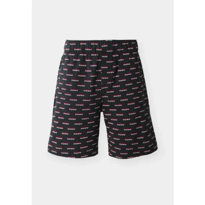 Abbildung von HUGO Split LOGO Shorts Nachtwäsche Hose, Herren, Größe: XL, Black