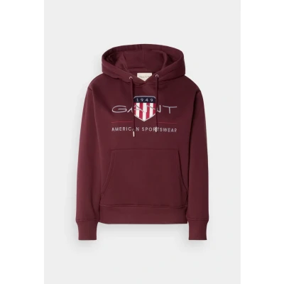 Abbildung von GANT Archive Shield Hoodie Sweatshirt, Damen, Größe: Medium, Plum wine