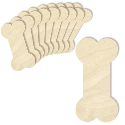 Abbildung von Creative Deco 10 x Große Hundknochen Anhängers aus Sperr Holz 15 7,5 cm Unlackierten Form Scheiben Perfekte Ausschnite für Bemalen, Dekorieren, Geschenk &amp; Decoupage