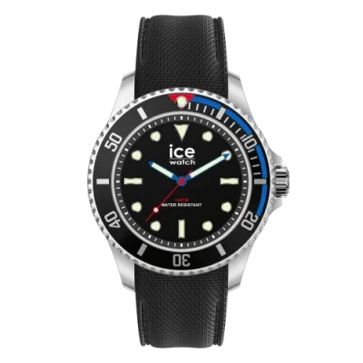 Abbildung von ICE Watch steel Black blue red Schwarze Herrenuhr mit Silikonarmband 020379 (Medium)