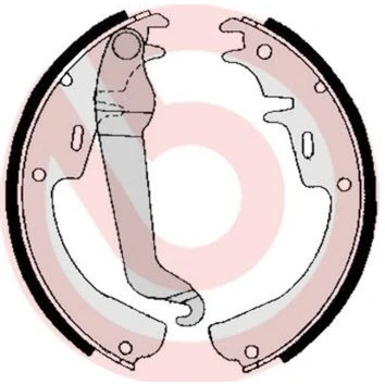 Abbildung von BREMBO S 59 504 Bremsbacken 230 51 mit Handbremshebel OPEL: Manta B CC, Kadett C Saloon, Rekord D Saloon