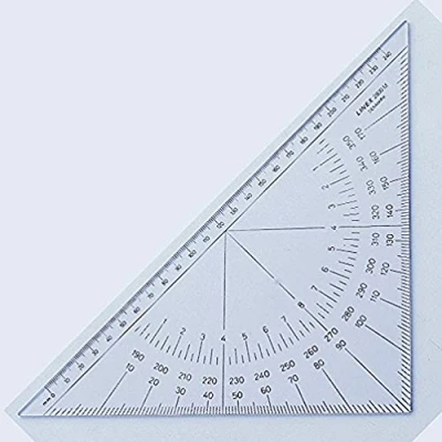 Abbildung von Linex 2800MH Nautischer Winkelmesser, Navigation Kursdreieck, 28 cm, Längenmaßskala 240mm, transparent