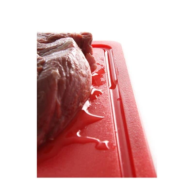 Abbildung von HENDI Schneidebrett GN 1/2 violett lila 26 x 32 cm HACCP HDPE Kunststoff mit Saftrille, Gastro Profi