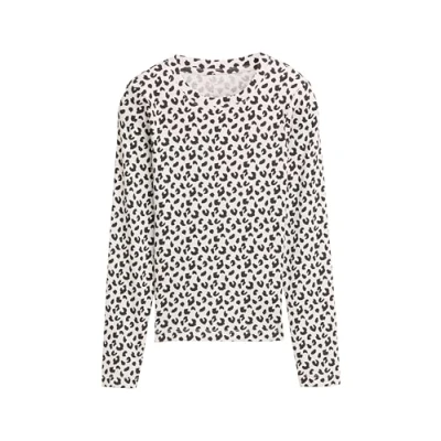 Abbildung von TOM Tailor RIPP Langarmshirt MIT Leoprint Langarmshirt, Damen, Größe: 176, Ecru mini leopard design