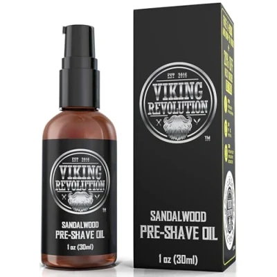 Abbildung von Viking Revolution Pre Shave Öl Für Männer Bestes Rasieröl mit Sandelholz Rasierhobel, Rasiermesser die Sanfteste, Reizfreie Rasur 30 ml