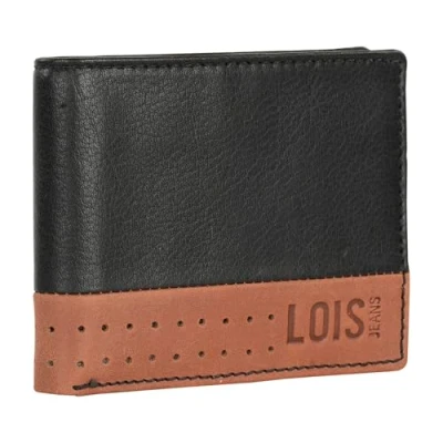 Abbildung von Lois Geldbörse Herren Leder Geldbörsen mit RFID Schutz Klein Geldbeutel Herren. Geldbeutel, Schutz, Black Tan
