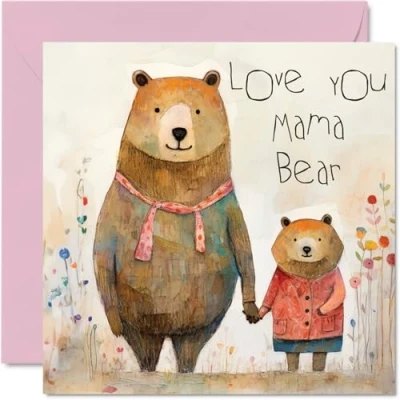 Abbildung von Stuff4 Herzliche Muttertagskarten für Mama Bär Happy Birthday Karte von Tochter Sohn, Geburtstagsgeschenke Mama, 145 mm x mm, Muttertags Grußkarten