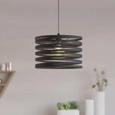 Abbildung von EGLO Hängeleuchte »CREMELLA«, 1 flammig, Leuchtmittel E27 ohne Leuchtmittel, Hängelampe, aus Stahl in Schwarz, Fassung, Ø 37 cm